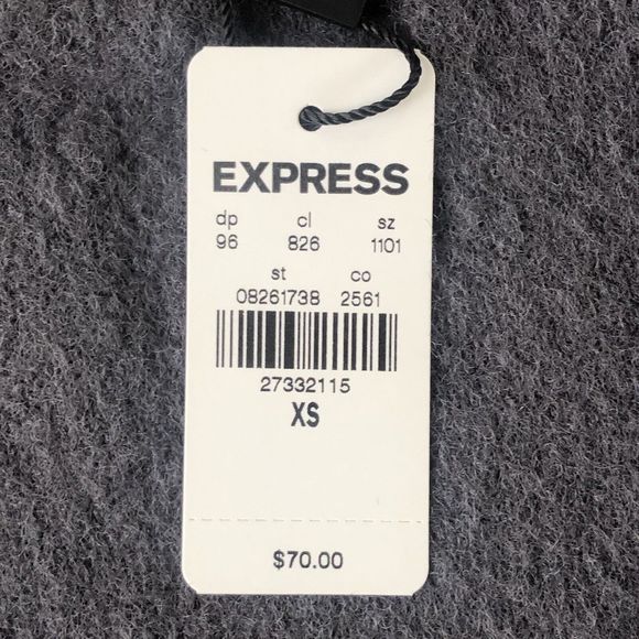 NWT Express XS Gray Sharp Shoulders Long Sleeve Sweater - Picture 6 of 10